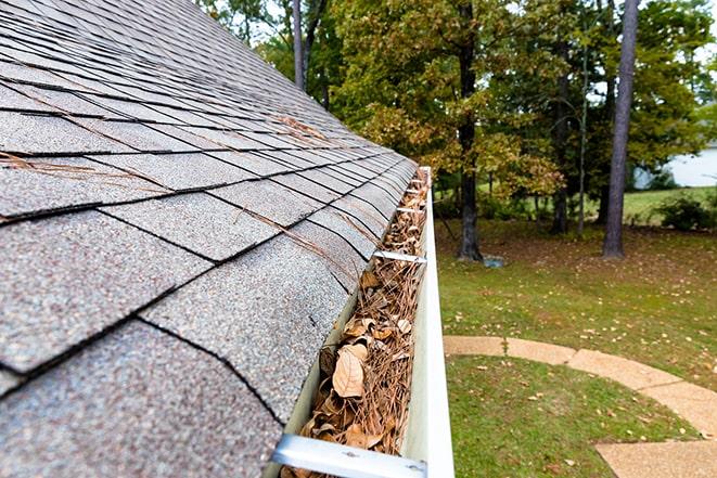 a clean gutter after professional cleaning